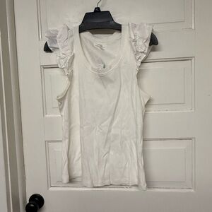 Maurices White Ruffle Sleeve Tank Top